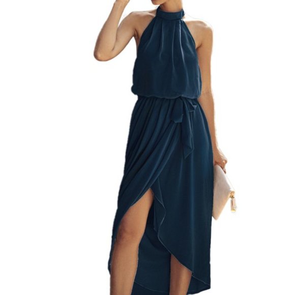 The Navy Halter Dress - Picture 3 of 3